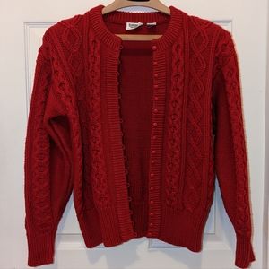 Suburban Petites Sz P/M Red Cardigan